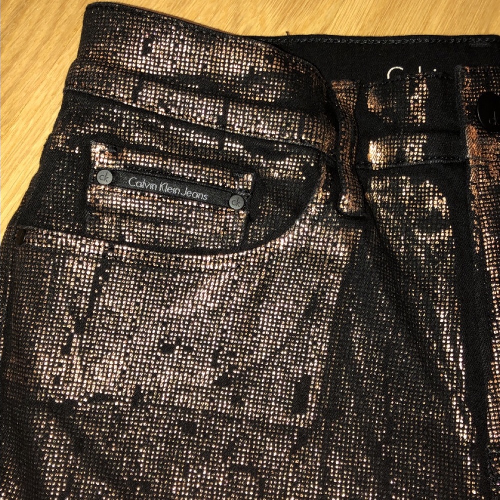 CK Jeans high rise super stretch foil denim